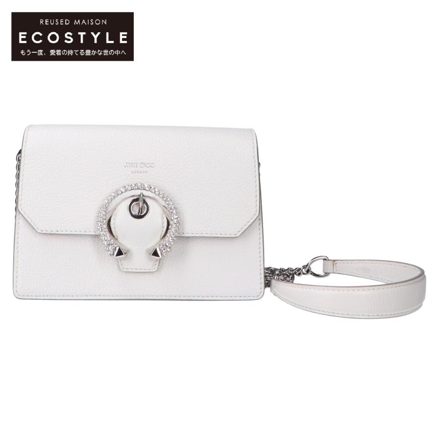 美品 JIMMY CHOO ジミーチュウ MADELINE CROSSBODY クリスタルバックル 