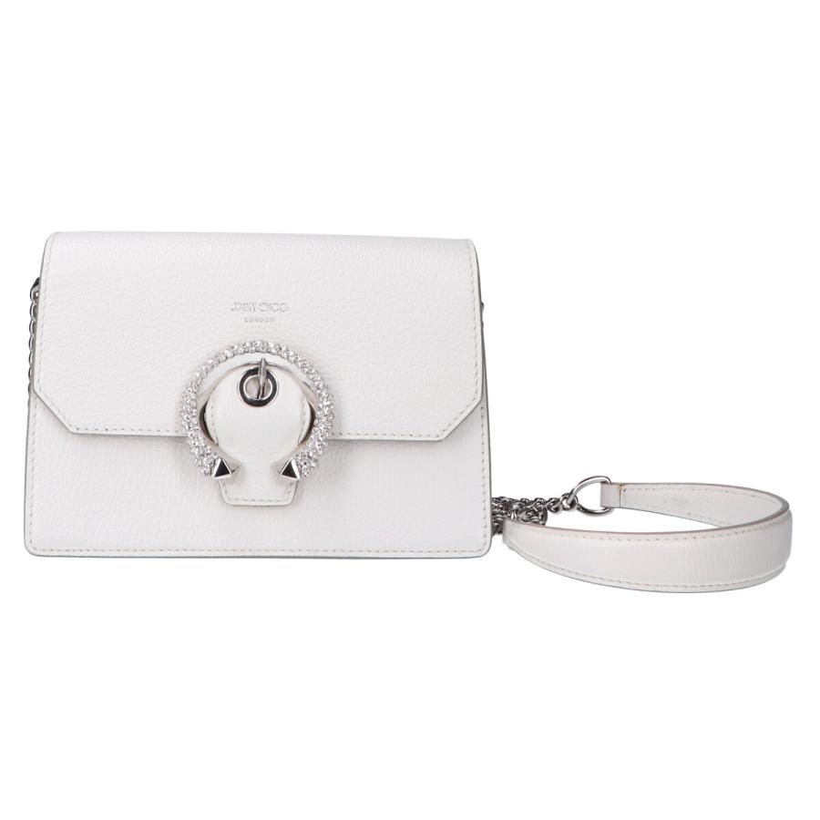 美品 JIMMY CHOO ジミーチュウ MADELINE CROSSBODY クリスタルバックル