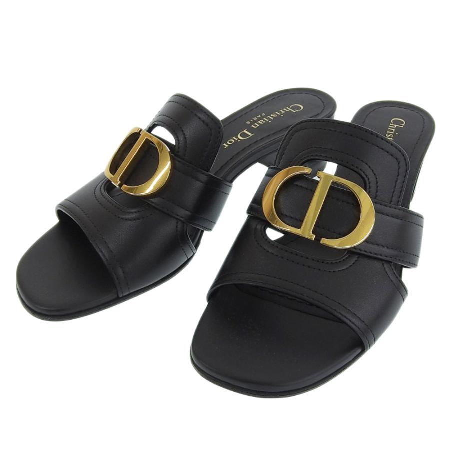Dior クリスチャン・ディオール ロゴ レザー ミュール サンダル
