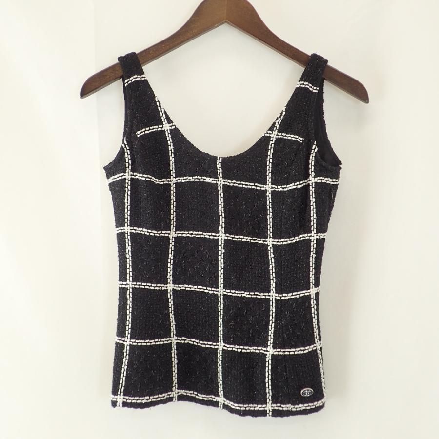 CHANEL 美品/国内正規 シャネル P64156/P64067 チェック ツイード 
