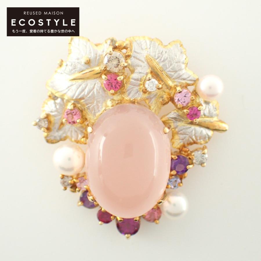 美品/ Sachi サチ 福原佐智 K18 ローズクォーツ 11.98ct/カラー