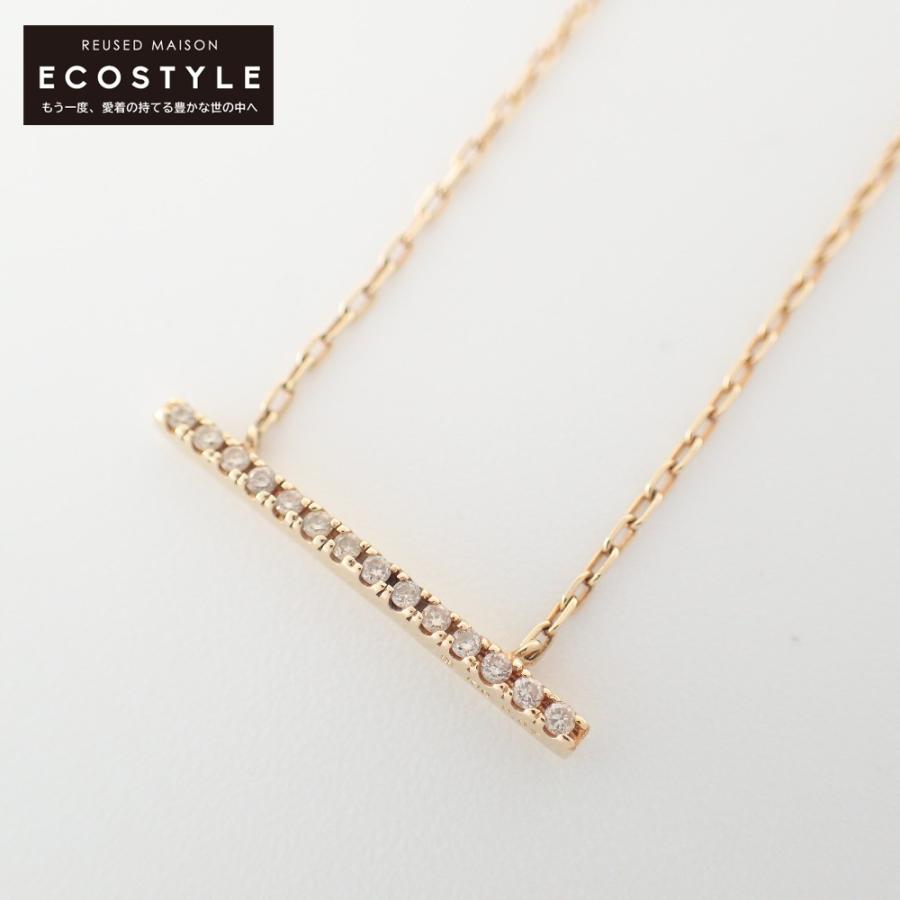 美品 Hirotaka ヒロタカ K10 0.07ct ダイヤモンド ショートバー  