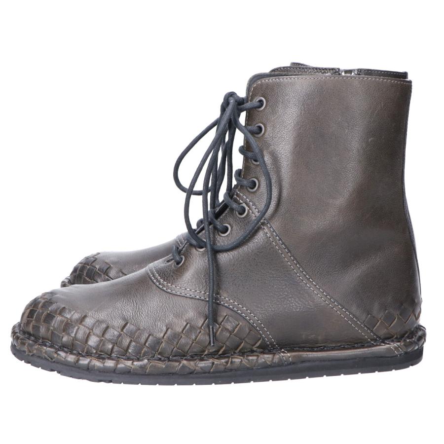 BOTTEGA VENETA ブーツ サイドジップ カーキ×ブラック 40 【公式通販】