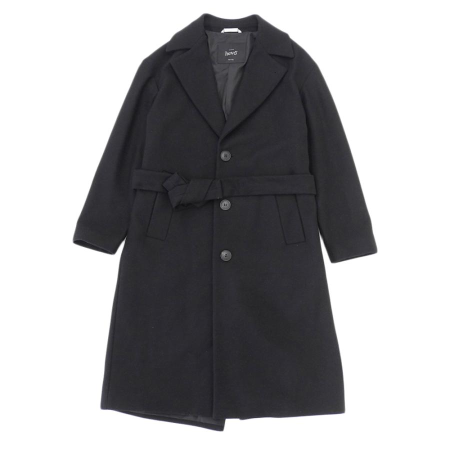 美品】Hevo イーヴォ ソフトメルトンベルテッドアルスターコート