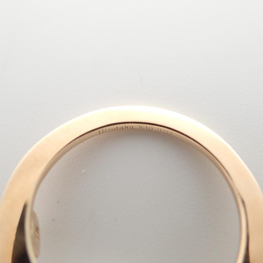 美品 Hirotaka ヒロタカ K10YG 0.03ct Stacking Diamond Ring