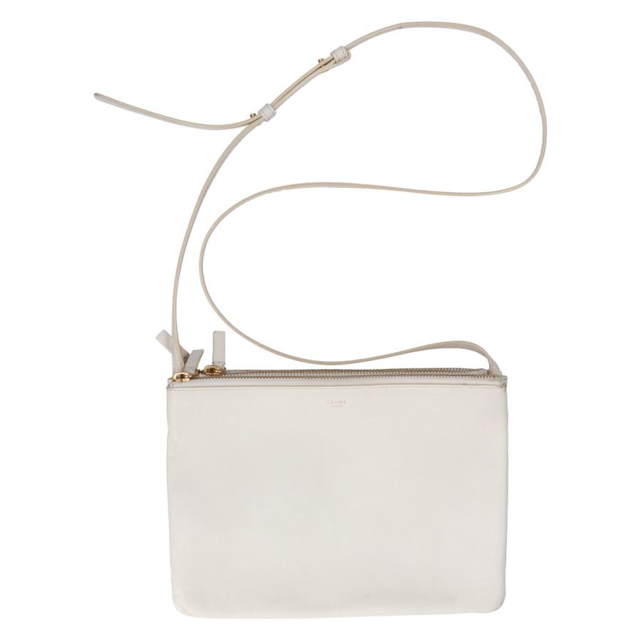 CELINE セリーヌ トリオ ラージ ショルダーバッグ ホワイト CELINE セリーヌ トリオ ラージ ショルダーバッグ ホワイト