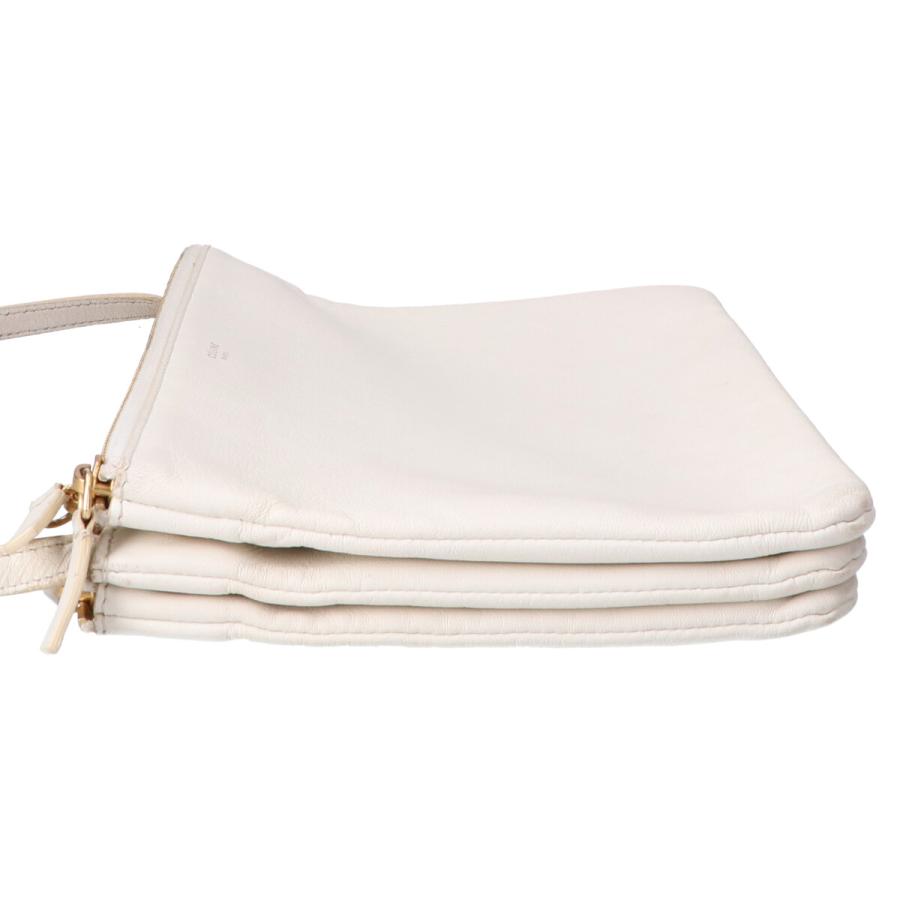 CELINE セリーヌ トリオ ラージ ショルダーバッグ ホワイト CELINE セリーヌ トリオ ラージ ショルダーバッグ ホワイト