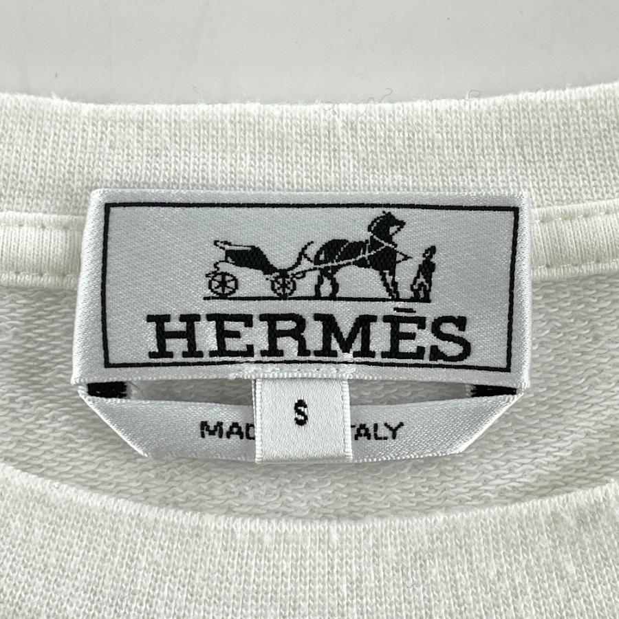 美品/国内正規 HERMES エルメス ステッチ クルーネック 長袖Tシャツ