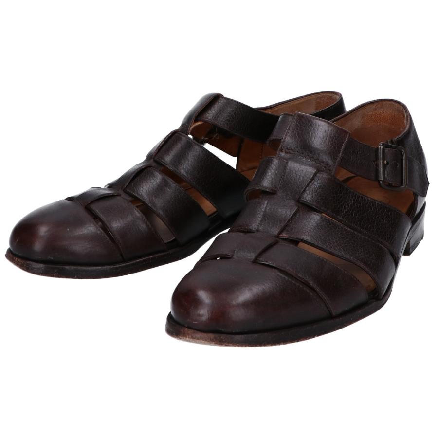 【F.lli Giacometti】美品 グレインレザー グルカサンダル F.lli Giacometti フラテッリジャコメッティ グレインレザー グルカ