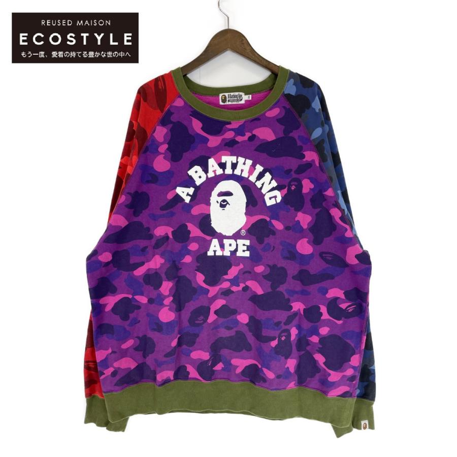 A BATHING APE ミックス カモ クレイジー ワイド スウェット S 