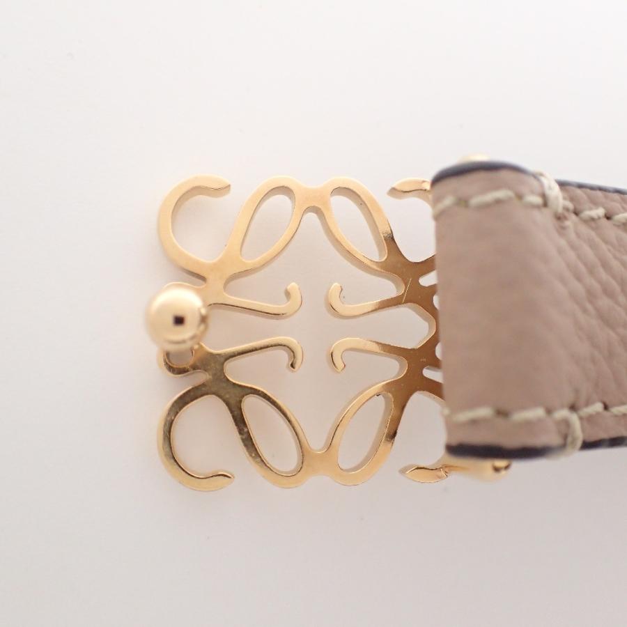 LOEWE（ロエベ） 新品同様 ペブルグレインカーフ アナグラム ベルト 80