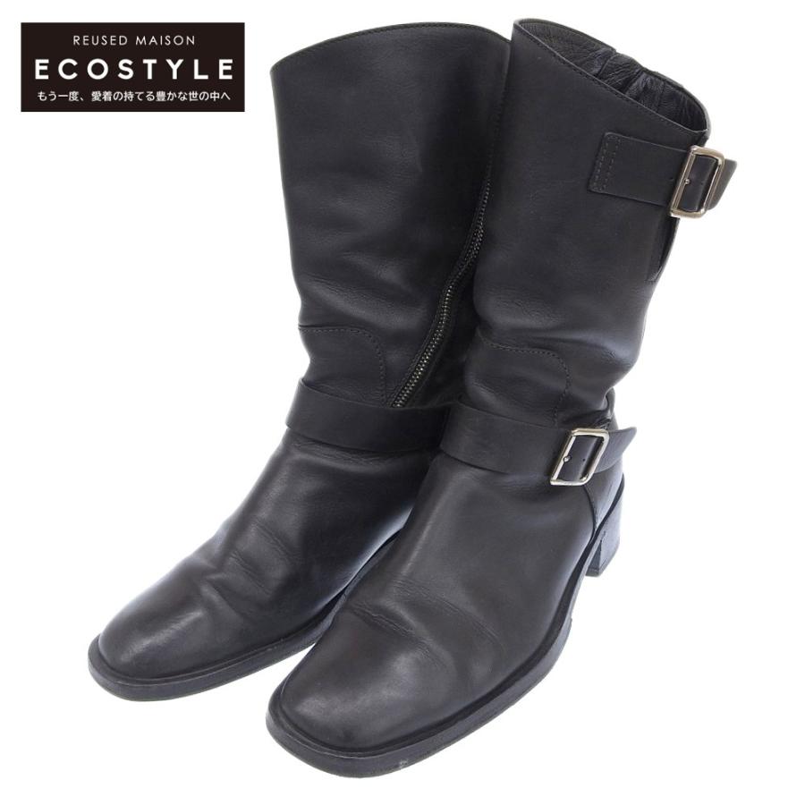 シャネル G31959 サイドジップ エンジニアブーツ #37 1/2 ブラック シャネル G31959 サイドジップ エンジニアブーツ #37 1/2 ブラック