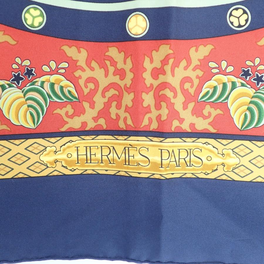 美品 HERMES エルメス NIKKO 日光東照宮 カレ90 スカーフ マルチカラー