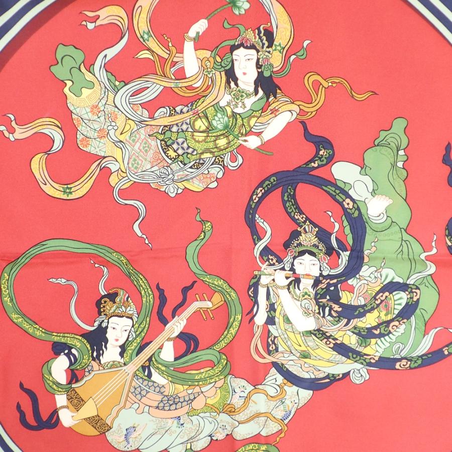 美品 HERMES エルメス NIKKO 日光東照宮 カレ90 スカーフ マルチカラー