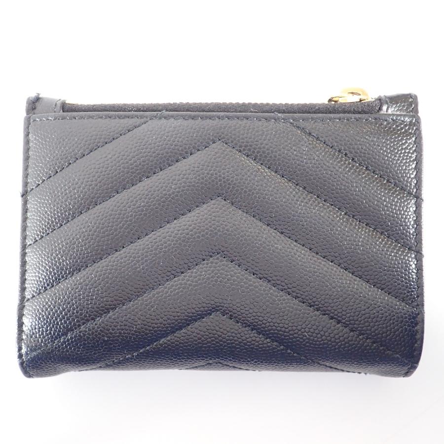 【極美品】SAINT LAURENT カサンドラ　Vステッチ二つ折り財布 SAINT LAURENT PARIS サンローランパリ 575974 カサンドラ Vステッチ