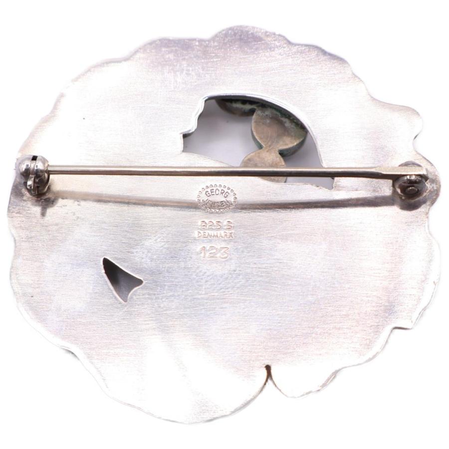   123 ムーンストーン　シルバー　ブローチ　925S GEORG JENSEN ジョージジェンセン #123 925S ムーンストーン 鳩