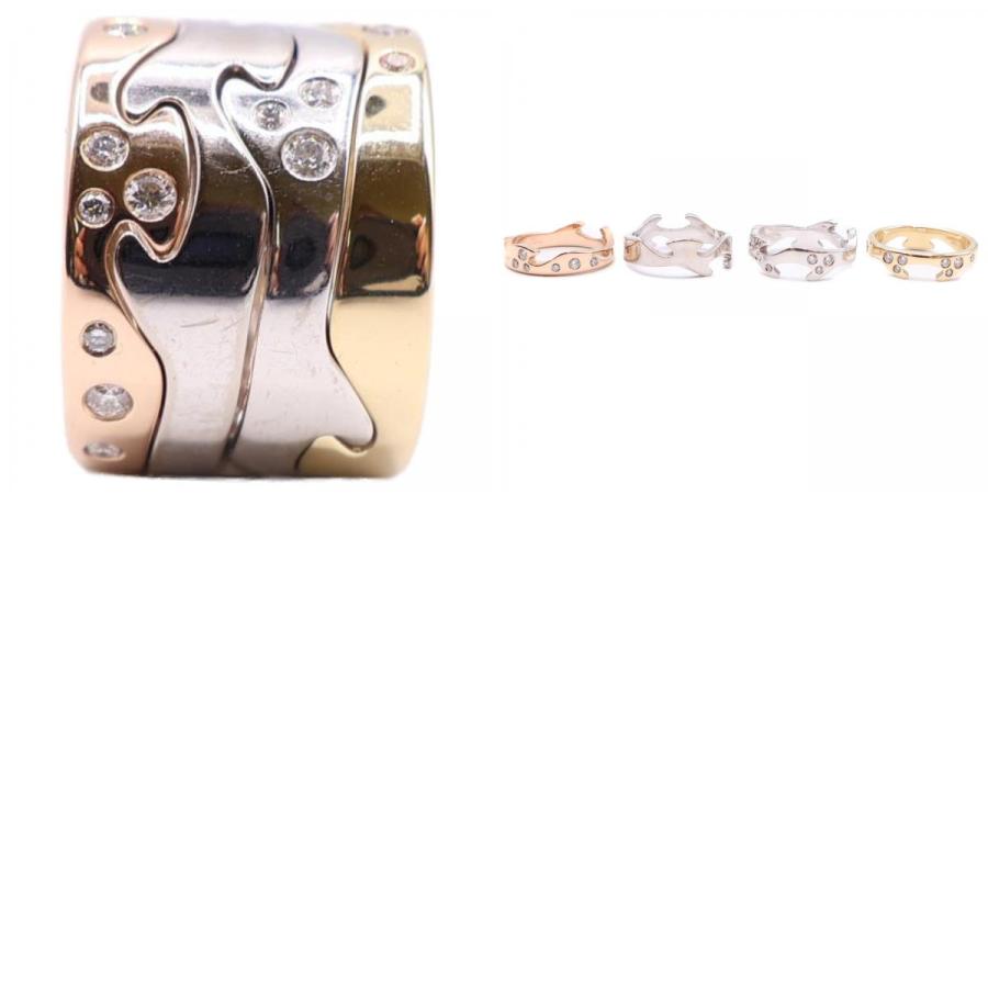 GEORG JENSEN ジョージジェンセン 750WG/YG/PG ダイヤモンド 4ロウ 4連 