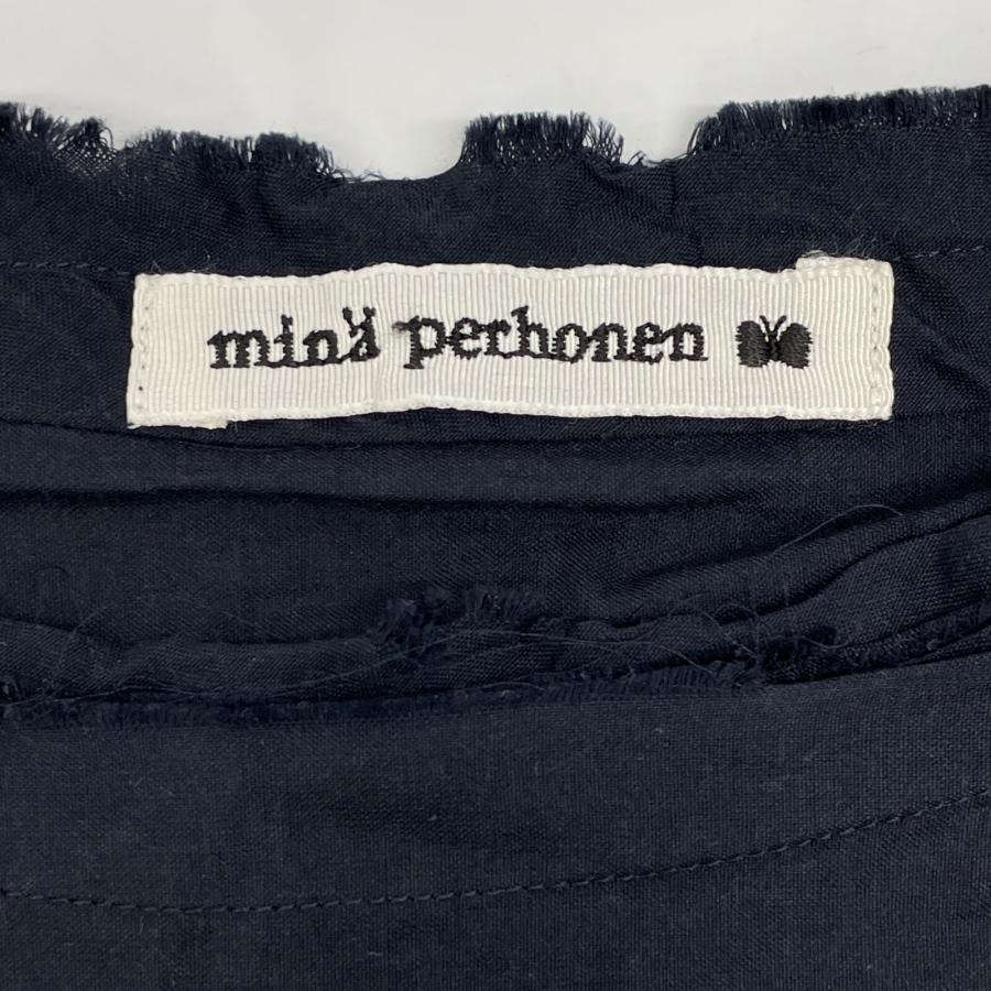 mina perhonen ミナペルホネン ネイビー xa1006 sokeri シルク混シャツ 