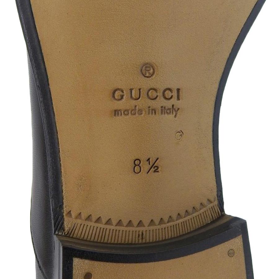 GUCCI（グッチ） 新品同様 GG喜平チェーン レザー ローファー メンズ