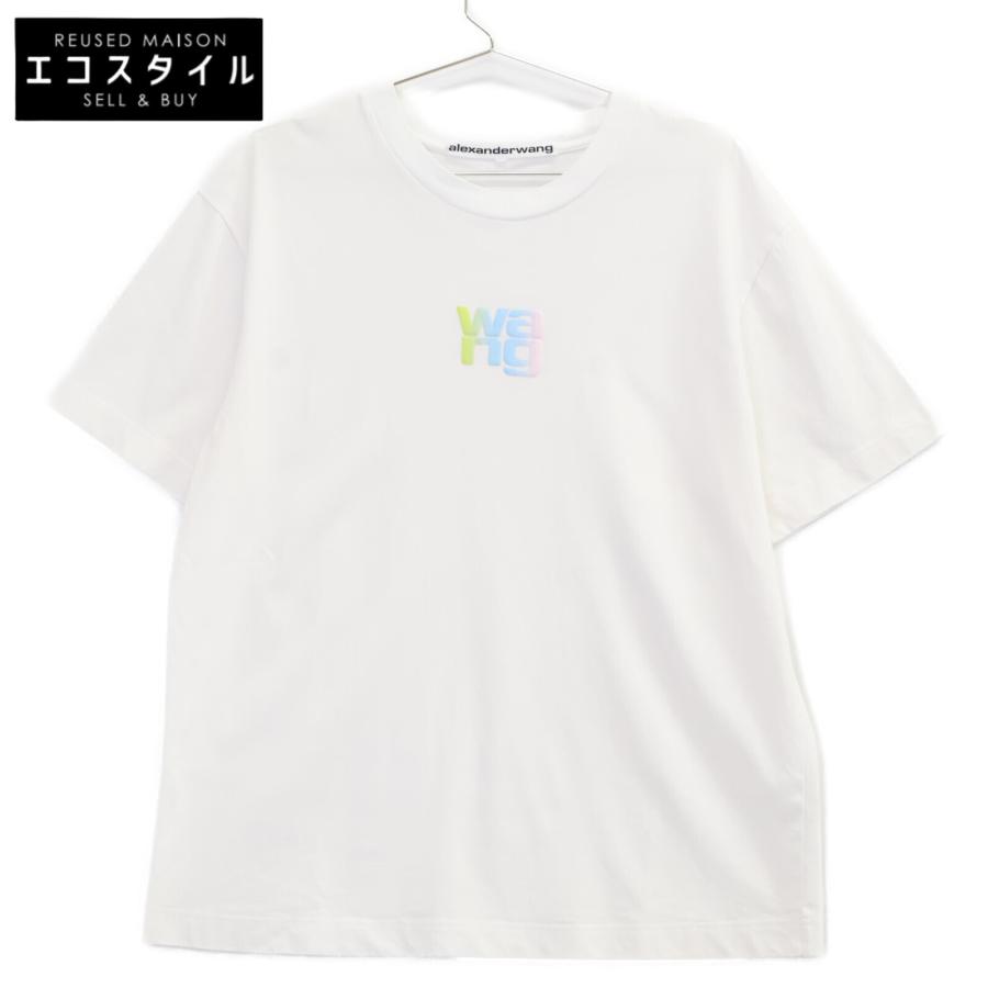 alexanderwang ロゴ Tシャツ ホワイト ALEXANDER WANG アレキサンダーワン ホワイト ロゴフロッキープリント