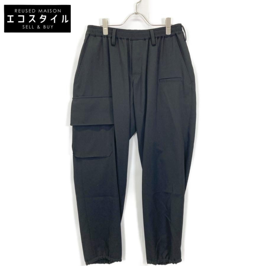 ヨウジヤマモト 23ssトリポリ裾リブパンツ yohji yamamoto - pour