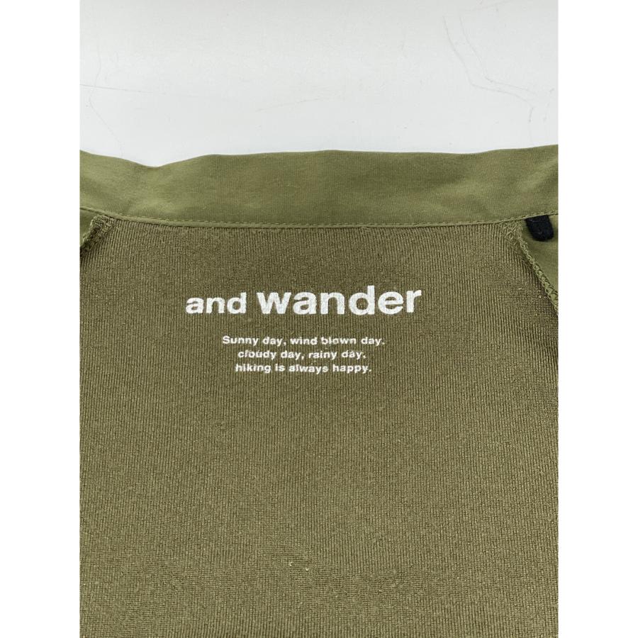 アンドワンダー ｸﾞﾘｰﾝ 574-3253027 長袖ｼｬﾂ S and wander(アンドワンダー) / 長袖シャツ/S/ポリエステル/KHK/無地