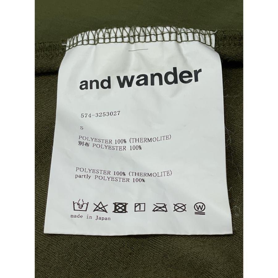 アンドワンダー ｸﾞﾘｰﾝ 574-3253027 長袖ｼｬﾂ S and wander(アンドワンダー) / 長袖シャツ/S/ポリエステル/KHK/無地
