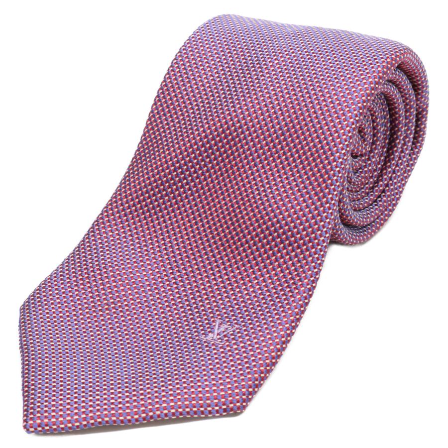 美品 ルイヴィトン Louis Vuitton ネクタイ シルク ピンク 総柄 【公式