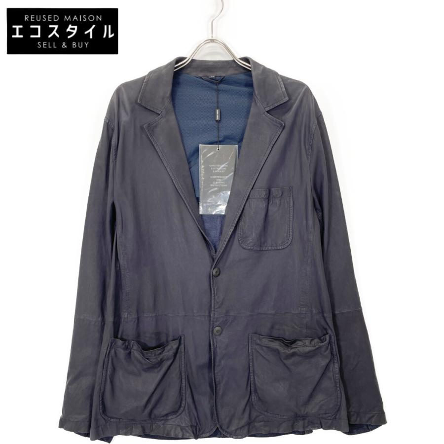 ジョルジオアルマーニ ﾈｲﾋﾞｰ LSG01P LSP35 ｶｰﾌｽｷﾝ×ｼﾞｬｰｼﾞｰ ﾃｰﾗｰﾄﾞｼﾞｬｹｯﾄ 56 GIORGIO ARMANI ジョルジオアルマーニ ネイビー LSG01P LSP35 カーフ
