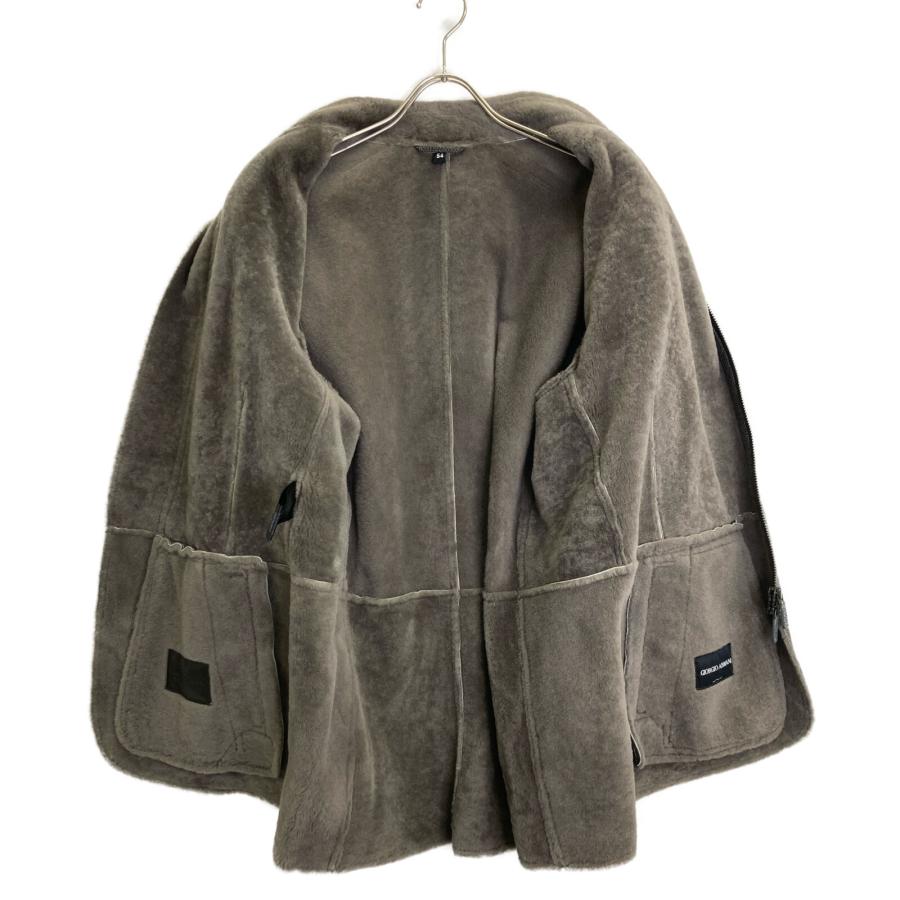 ジョルジオアルマーニ ﾍﾞｰｼﾞｭ×ﾌﾞﾗｳﾝ FSG04P FSP17 ﾗﾑﾑｰﾄﾝ ｼﾞｯﾌﾟｼﾞｬｹｯﾄ 54 ドライクリーニングのみ】GIORGIO ARMANI ジョルジオアルマーニ
