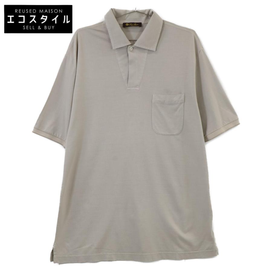 Loro Piana ロロピアーナ グレー シルク混 ポケット付 ポロシャツ 42  