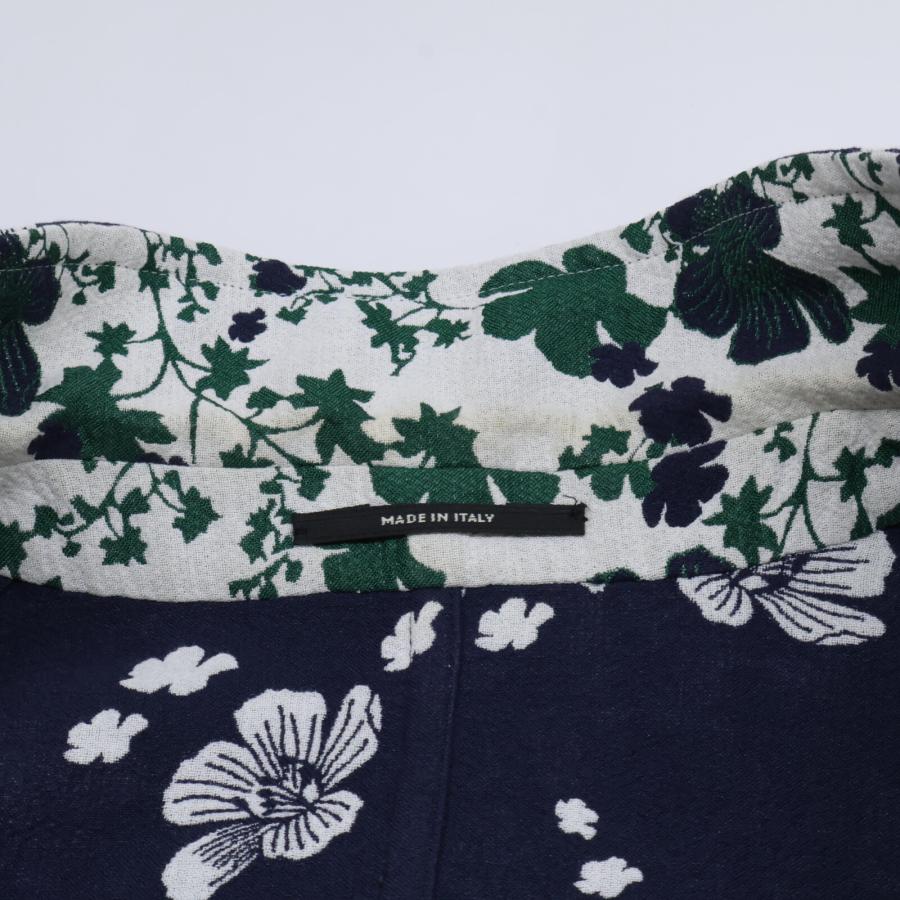 HERMES エルメス ネイビー/アイボリー ボタニカル柄 G19936