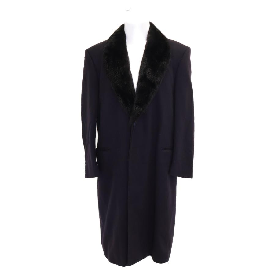 Aquascutumメンズ カシミヤコート ネイビー Aquascutum（アクアスキュータム） 60-70's カシミヤxミンクファー