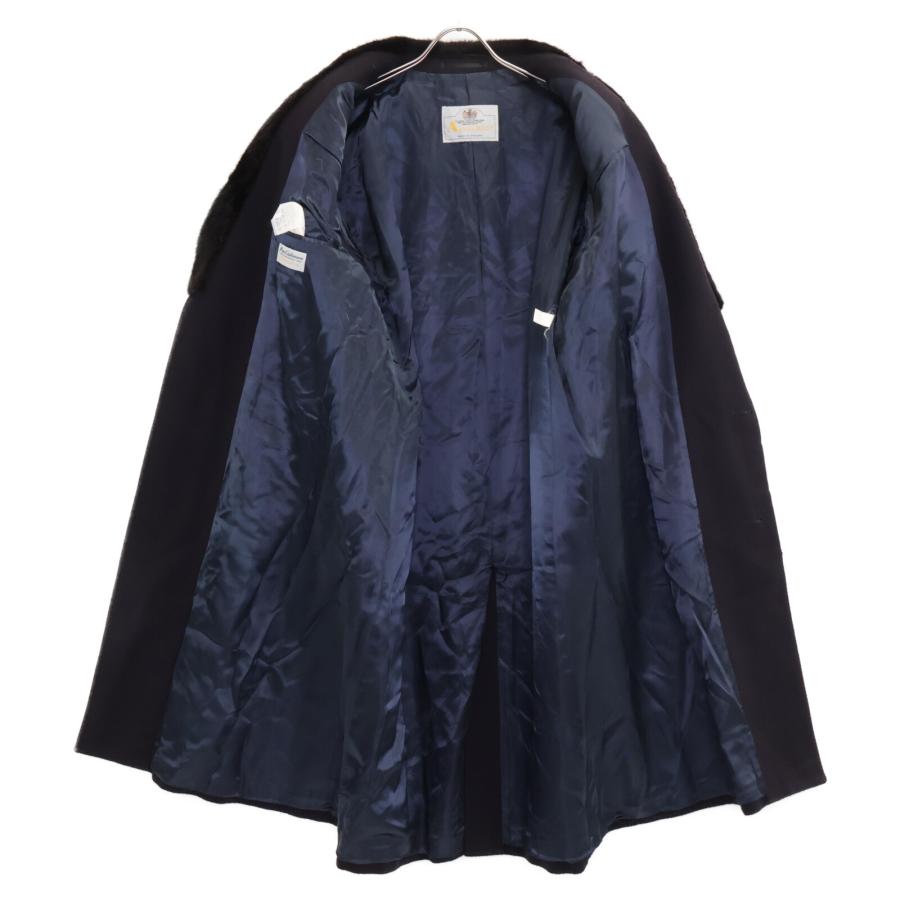 英国製 アクアスキュータム 比翼仕立て チェスターコート 38SHT 濃紺 アクアスキュータム 英国製 チェスターコート カシミヤ100 ネイビー XL