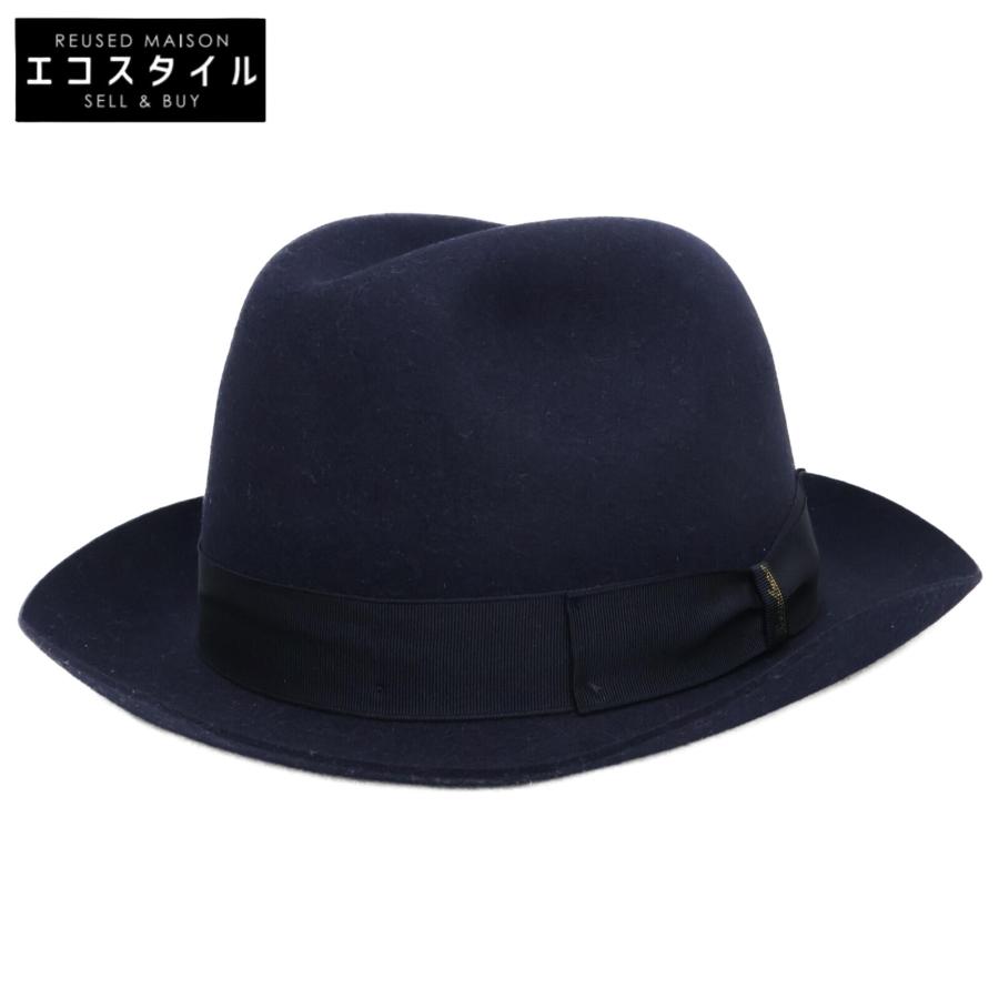 美品✨ Borsalino ボルサリーノ58 ティアドロップ 中折れ帽