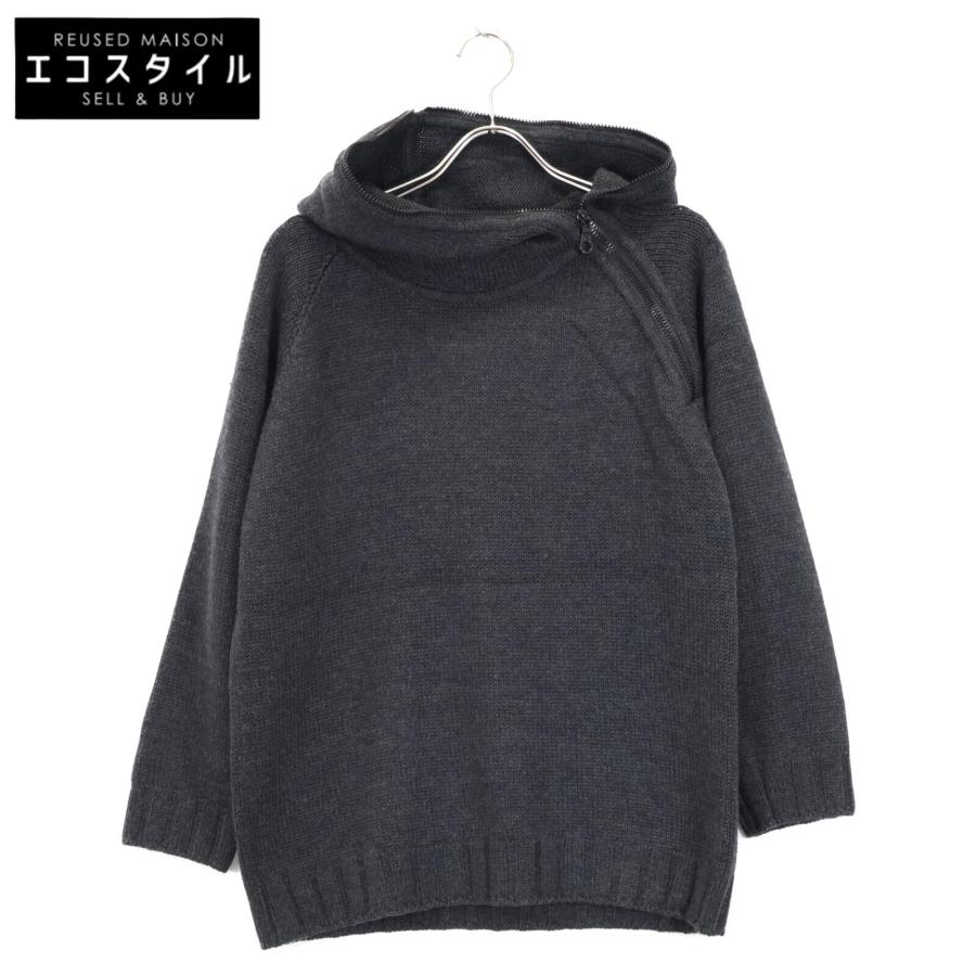 【中古】シャネル CHANEL 99A P13654V00632 ミドルゲージニットフーディーニット セーター 34 チャコールブラック CHANEL（シャネル） チャコールグレー 99A P13654V00632 ミドルゲージ