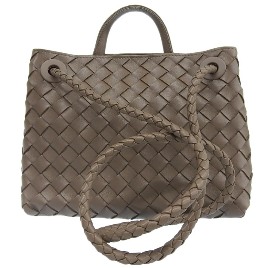 美品 BOTTEGA VENETA ボッテガヴェネタ トープグレー スモール
