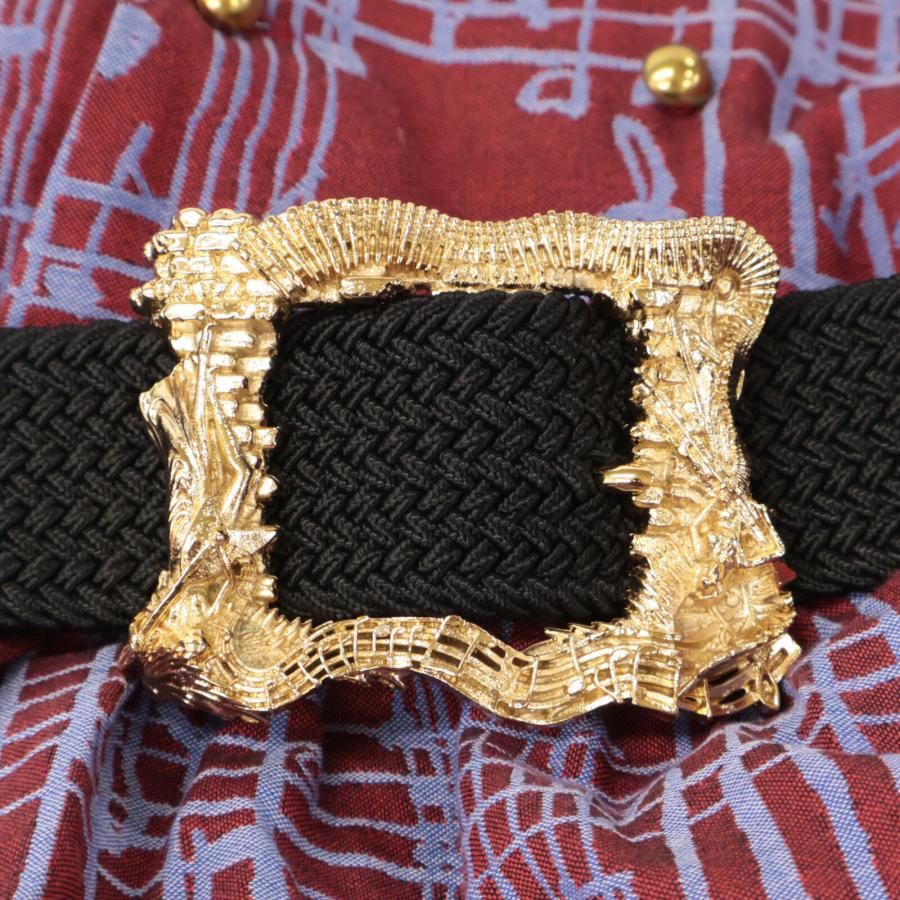 hazama ハザマ 美品 ベルト付 狂気を帯びて交わる五線のチェック  