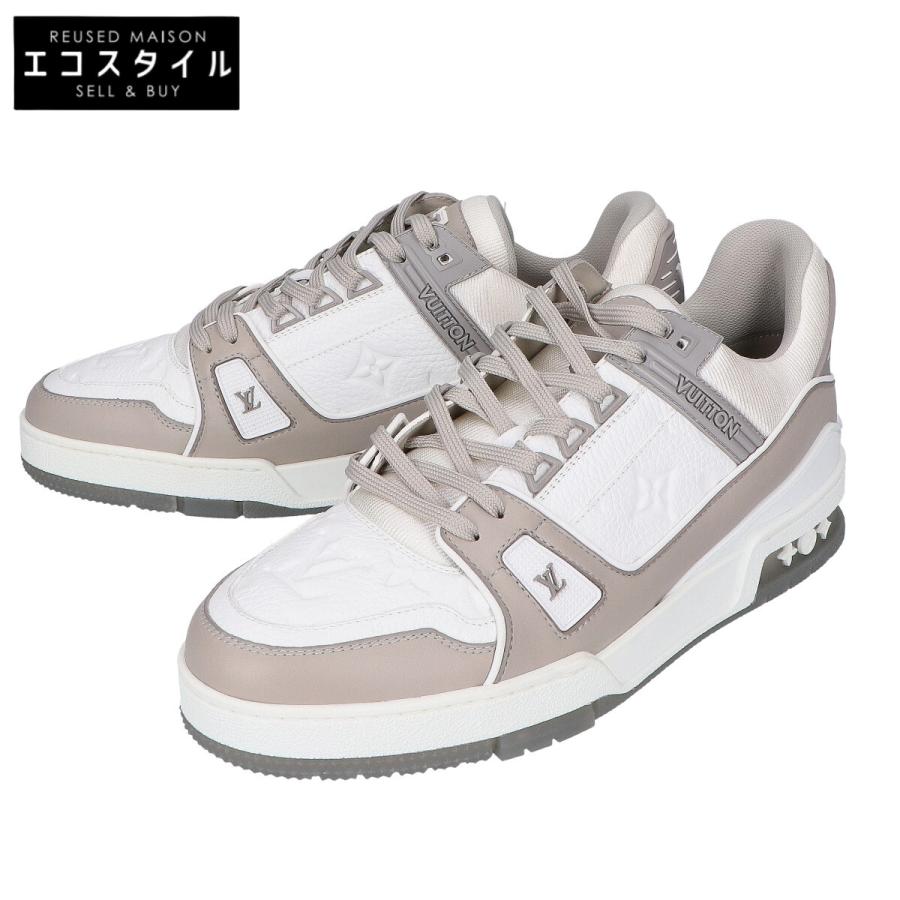【極美品】ルイヴィトン LVトレイナーライン スニーカー メンズ レザー 白 7 極美品】ルイヴィトン LVトレイナーライン スニーカー メンズ