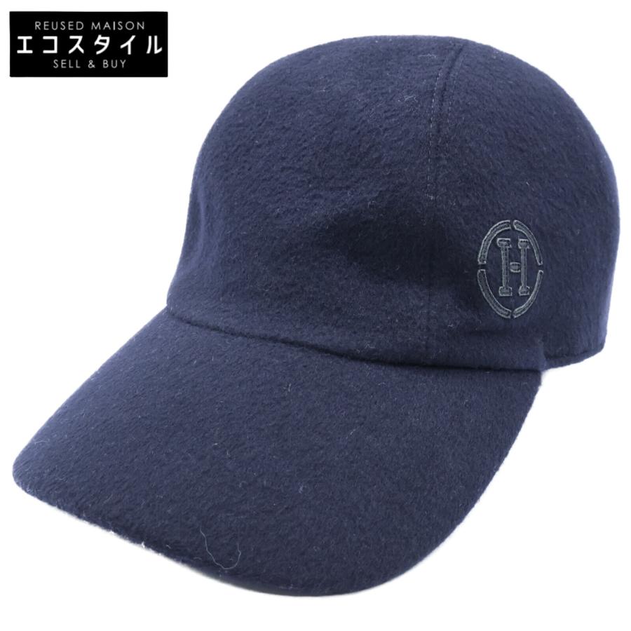 HERMES キャップ マイルスHサークル HERMES エルメス 国内正規 マイルス・Hサークル カシミヤ キャスケット