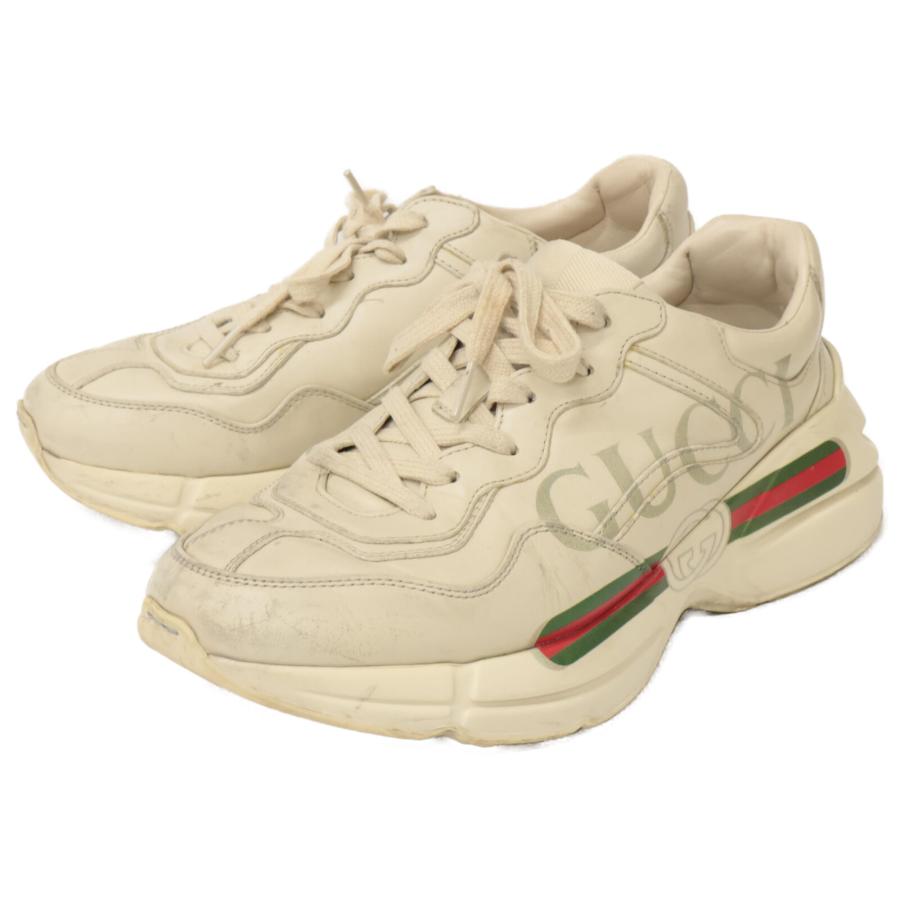 GUCCI（グッチ） 500877 ライトン ロゴ レザー スニーカー シューズ 6