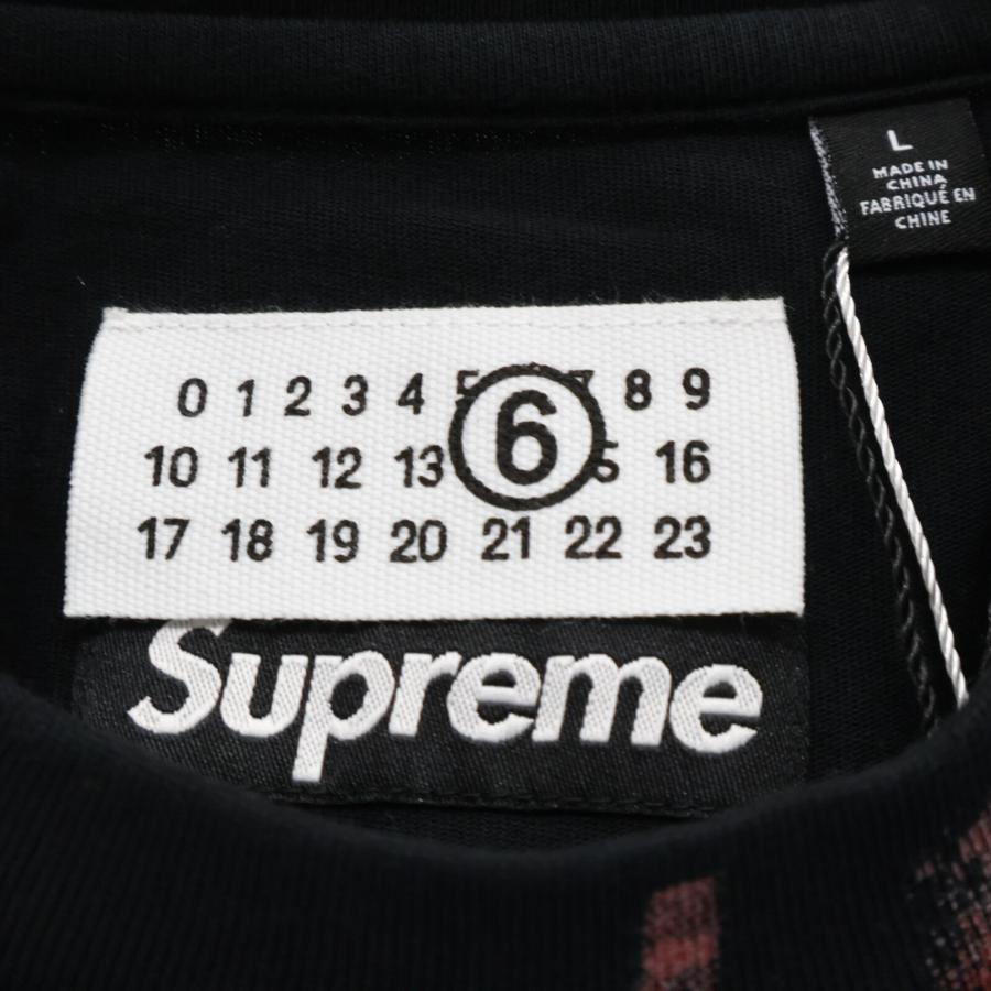 Supreme シュプリーム 新品未使用 ×MM6 24SS リキッドブルー Tシャツ トップス L ブラック メンズの画像