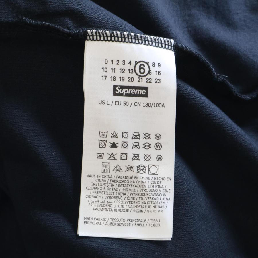 Supreme シュプリーム 新品未使用 ×MM6 24SS リキッドブルー Tシャツ トップス L ブラック メンズの画像