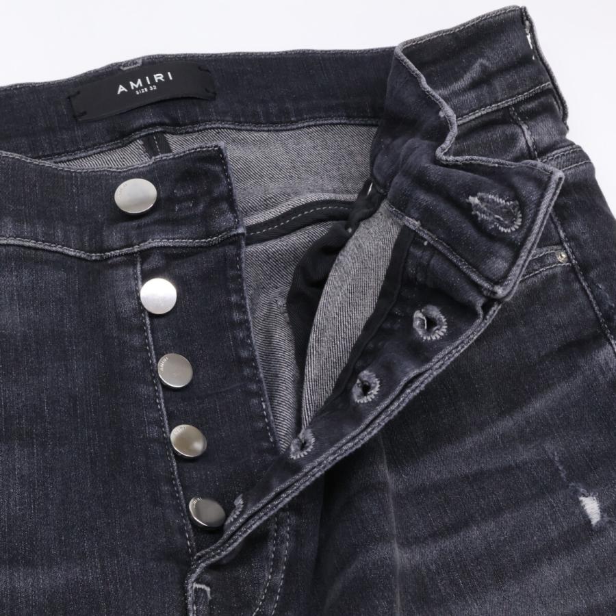 AMIRI 28inch ストレッチスキニー ボタンフライ AMIRI アミリ PXMD002 Stack Jean スキニー ボタンフライ デニムパンツ