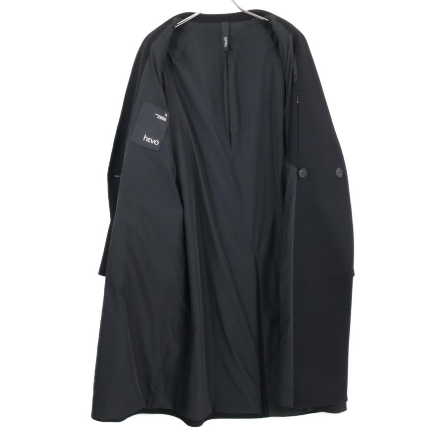 Hevo イーヴォ ブラック 4205-LAMI725 ウールノーカラーコート