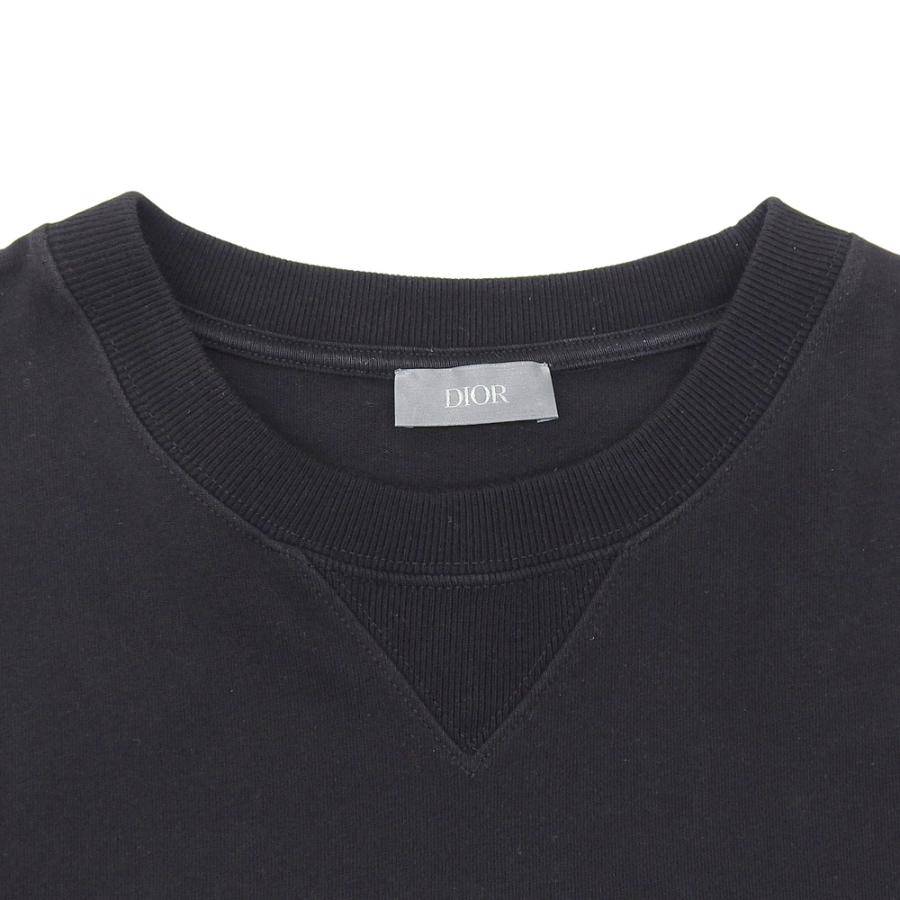 Christian Dior ブラック 長袖カットソー 美品 CHRISTIAN DIOR ディオール コットン シグネチャーロゴ Tシャツ