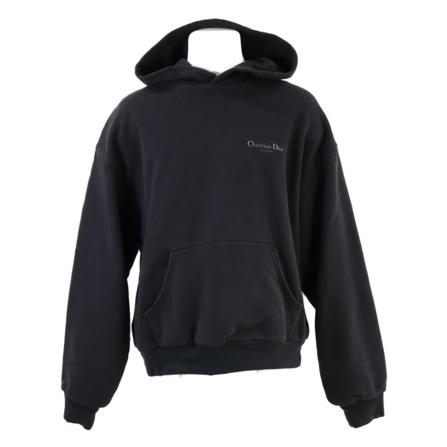 国内正規/  DIOR ディオール 343J691A0878 ダメージ加工 プルオーバー パーカー/ トップス XL ブラック メンズの画像