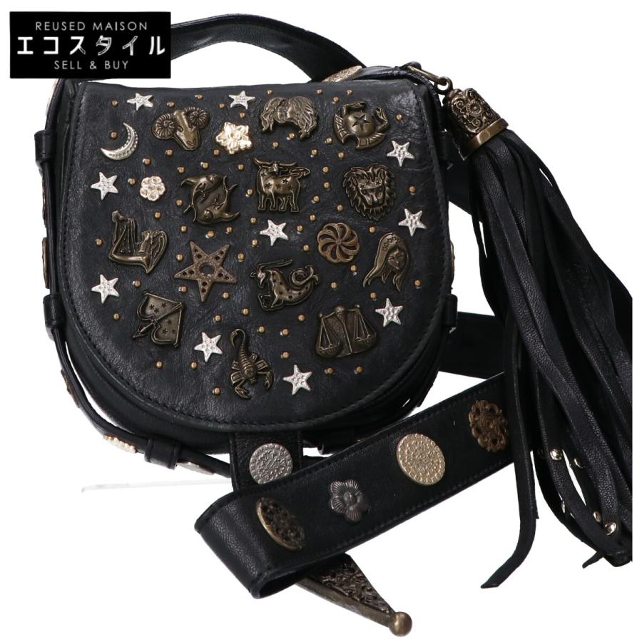 【新品未使用】JIMMY CHOO ブラック ボディバッグ　スタッズ 美品 JIMMY CHOO ジミーチュウ スタースタッズレザー ボディバッグ 黒