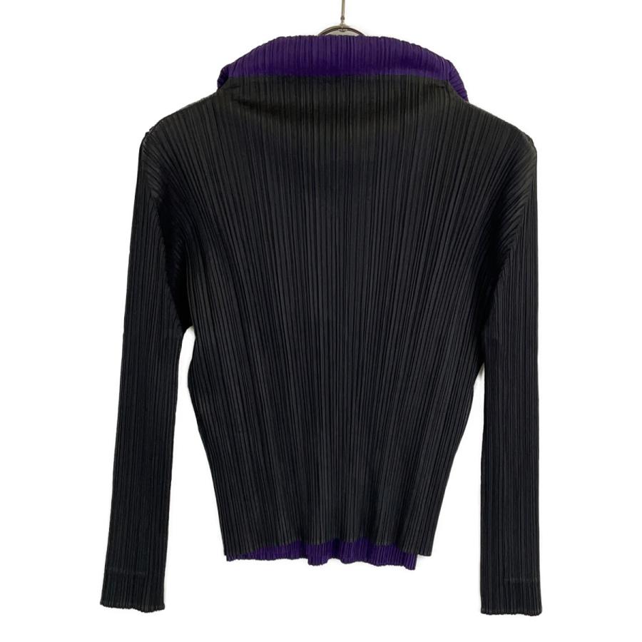 PLEATS PLEASE プリーツプリーズ  ﾌﾞﾗｯｸ/ﾊﾟｰﾌﾟﾙ PP93-JK594 ﾄﾞｯｷﾝｸﾞ ﾄｯﾌﾟｽ 3 PLEATS PLEASE プリーツプリーズ ブラック/パープル PP93-JK594