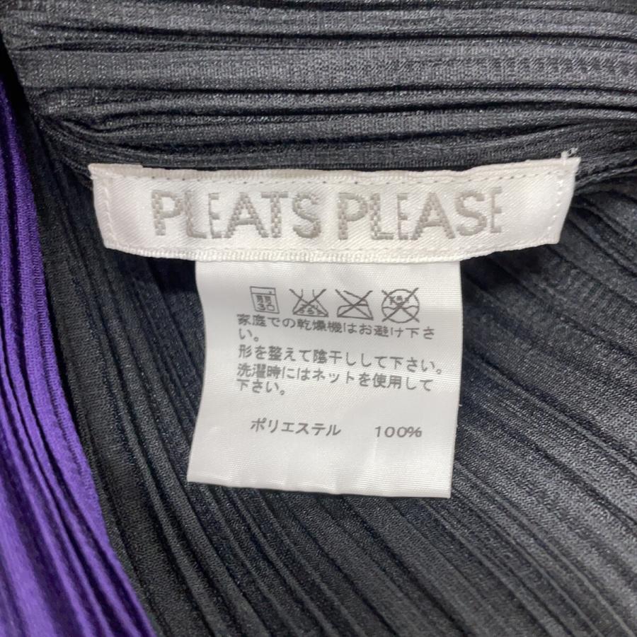 PLEATS PLEASE プリーツプリーズ  ﾌﾞﾗｯｸ/ﾊﾟｰﾌﾟﾙ PP93-JK594 ﾄﾞｯｷﾝｸﾞ ﾄｯﾌﾟｽ 3 PLEATS PLEASE プリーツプリーズ ブラック/パープル PP93-JK594
